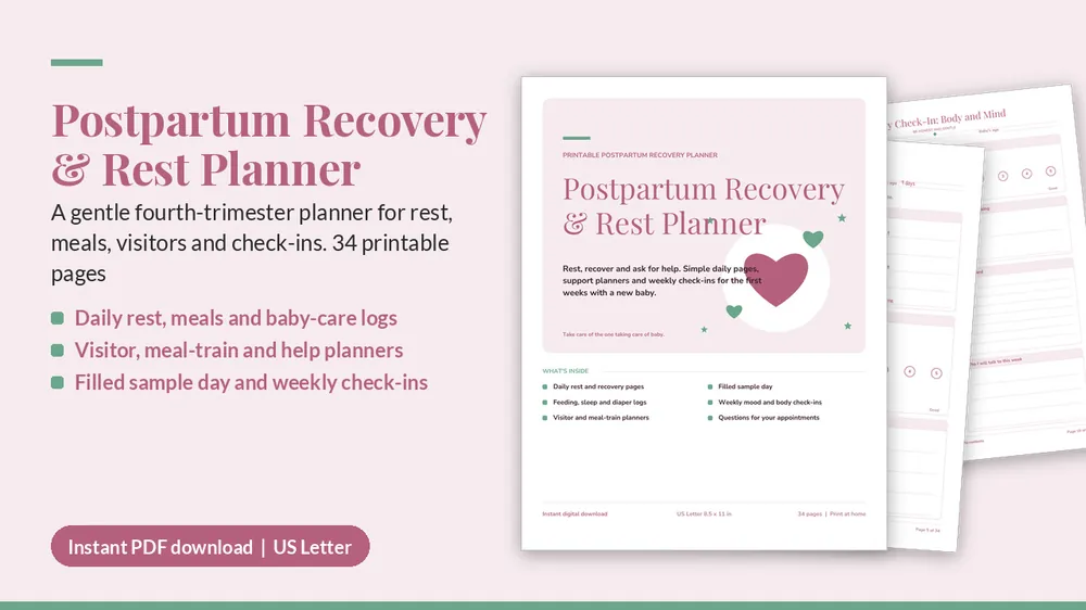Cover of Postpartum Recovery & Rest Planner