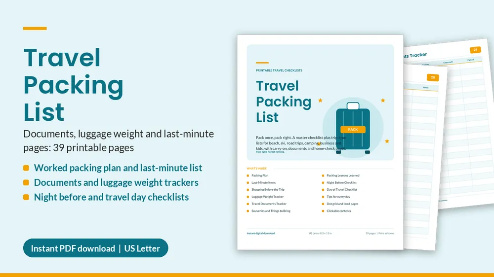 Cover of Travel Packing List